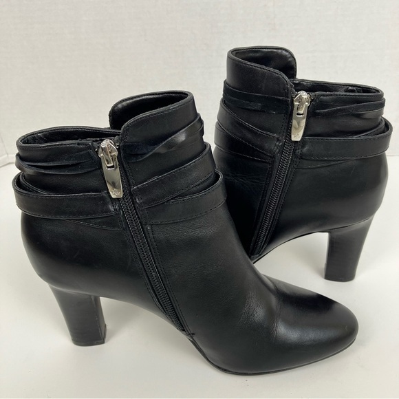 Lauren Ralph Lauren Belcia Black Leather Heeled Bootie Fringe Tassel Detail Sz 6 - Picture 11 of 16